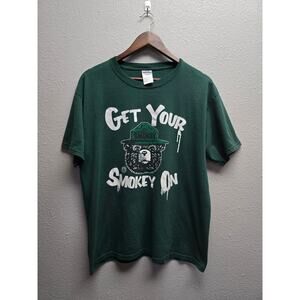 Smokey The Bear Shirt Large Green Graphic Tee Get Your Smokey On